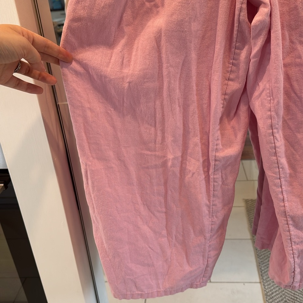 Old Navy Waist Defining Linen Blend Pink Jumpsuit - Picture 5 of 6